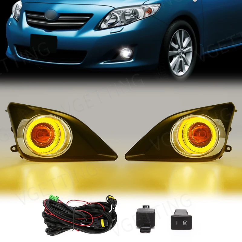 Светодиодные противотуманные фары для Toyota Carolla Altis 2008 2009 2010 DRL дневные ходовые огни Angel Eyes передний бампер красный синий желтый белый 12 В (art.: 3920ca8a3ab54) - 3920ca8a3ab54