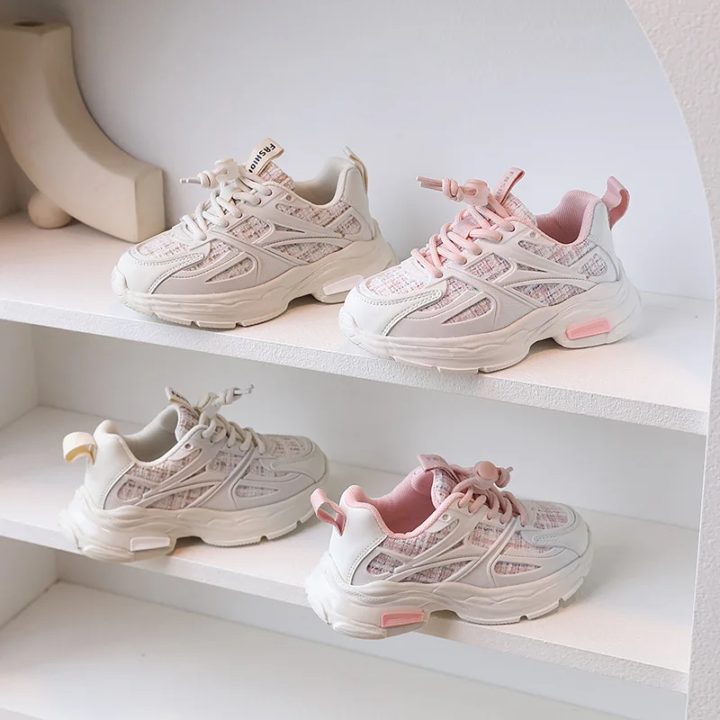 

Детские кроссовки, Модные дышащие кроссовки на шнуровке для мальчиков и девочек, детская повседневная спортивная обувь для малышей