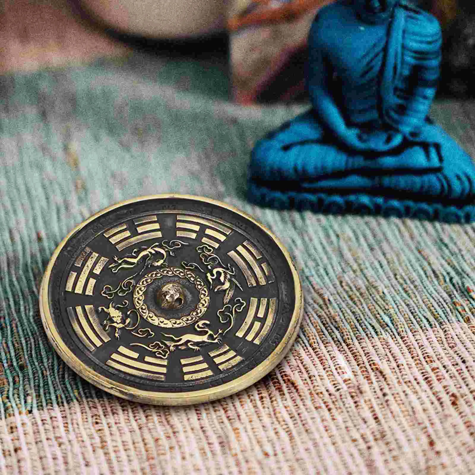 Сливовый боссом бронзовое зеркало домашний декор экзорцизм орнамент медь восемь