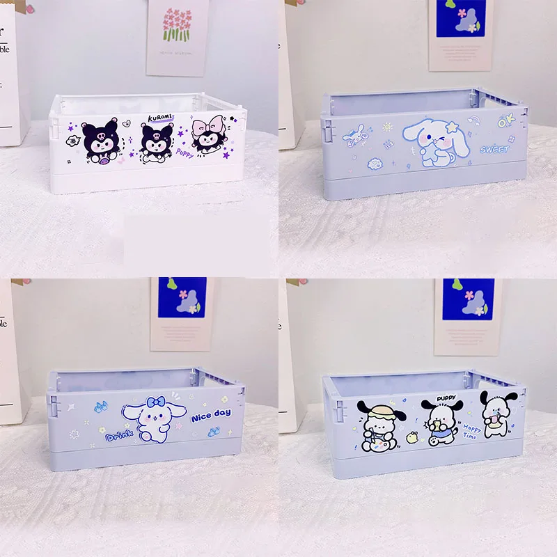 Sanrio Kuromi почтовый ящик для хранения прямоугольное сердце для девушек настольные товары для ухода за кожей Складная Милая Мини-корзина для продуктов твердая прочная