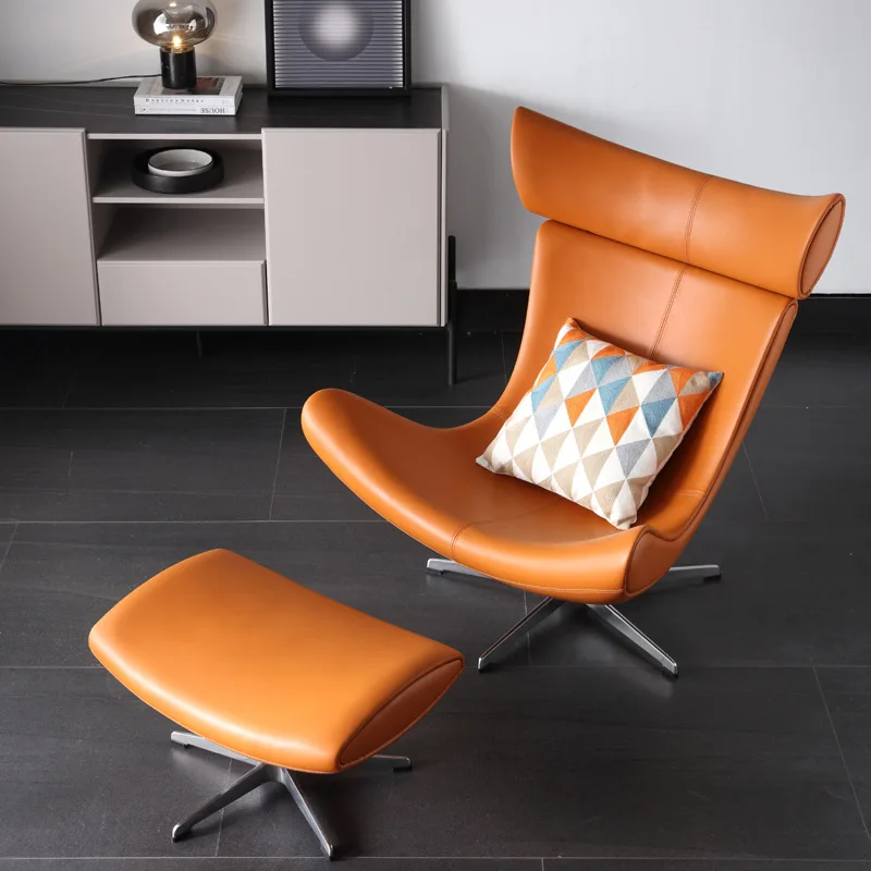 

Light Luxury Lazy Snail Chair Nordic Leisure Rotary Leather Single Sofa Chair Living Room Bedroom Leisure Lounge Chair Daybed