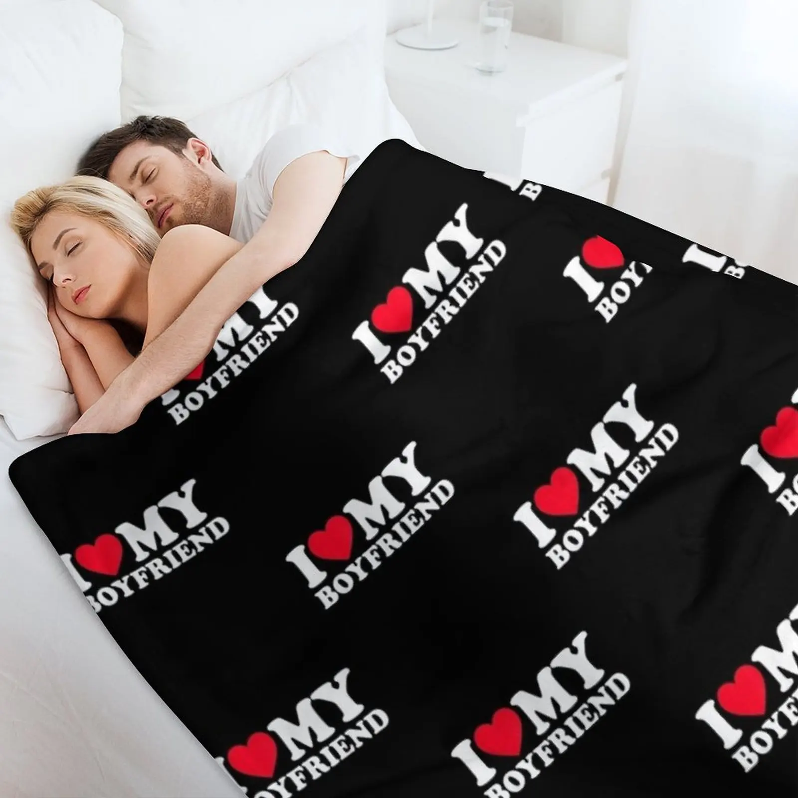Рубашка Я люблю своего бойфренда рубашка сердце моего одеяло BF большие