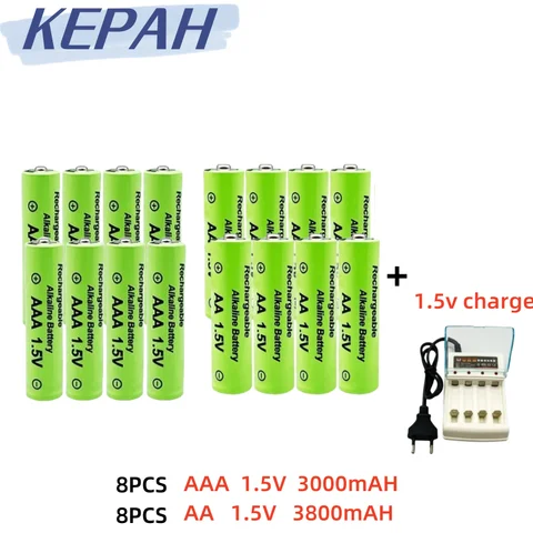 Оригинальные перезаряжаемые батарейки Kepa AA 3.8Ah + AAA 3.0Ah
