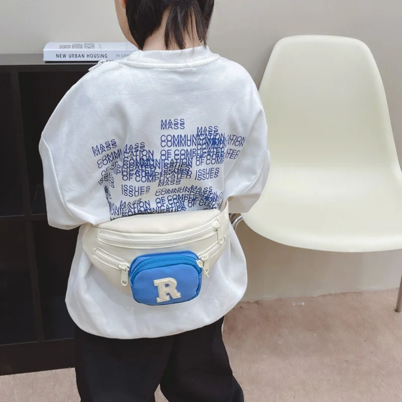 Нейлоновый детский рюкзак с буквенным принтом сумка-мессенджер стильная