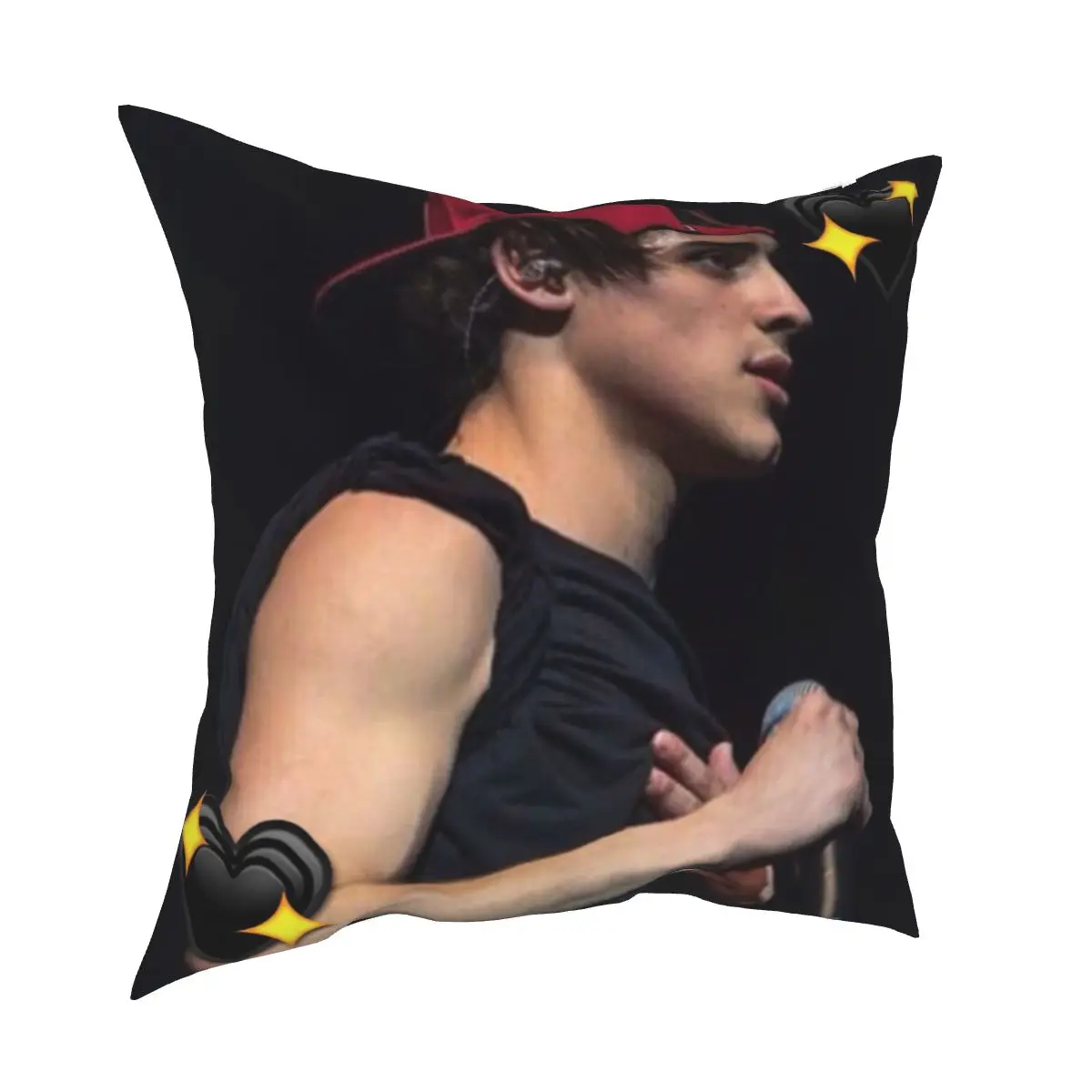 

Jack Gilinsky Black Heart Pillowcase Polyester Cushion Cover Decor Pillow Case Cover for Home Double-sided Printing