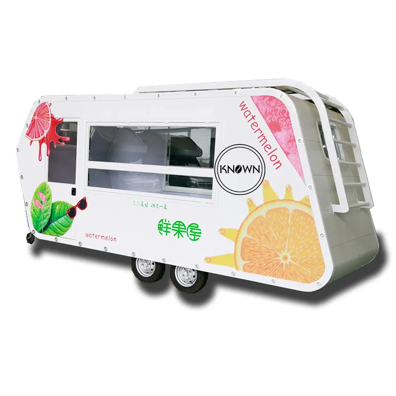 

OEM China street watermelon shapes fast food ice cream fruits food cart truck