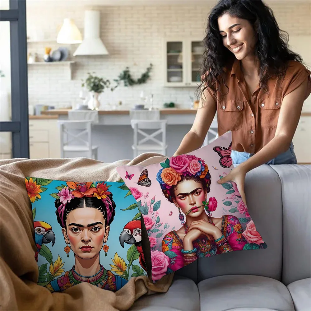 Pillow Covers F-Fridas Cartoon Sofa Decorative Home Double-sided Printing Short Plush Cute Cushion Cover