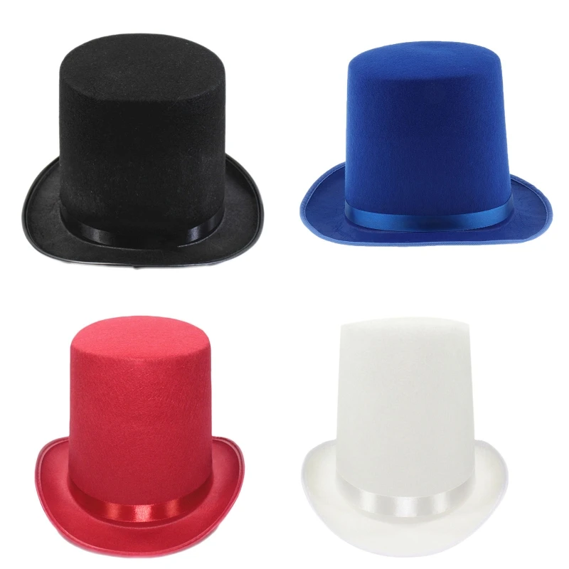 

X6HE Magician Top Hat Black Top Hat Magician Performed Hat Carnival Nightclub Bowler Top Hat Jazz Stage Performances