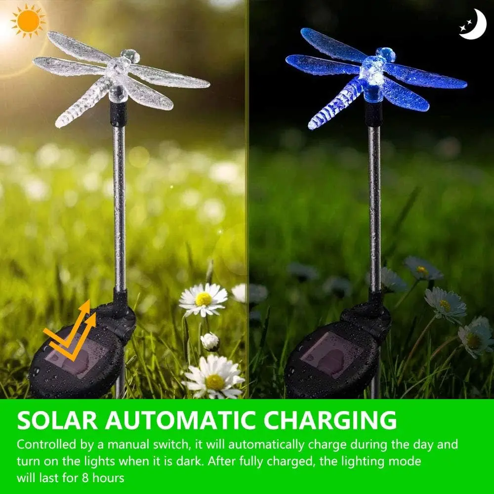 RGB На Солнечной Энергии Бабочка Стрекоза Планета Лампа - Водонепроницаемое