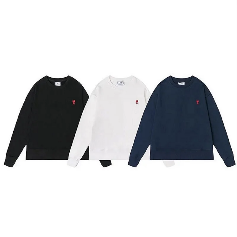 

AMI 2022 Spring Men's Pullovers South Korean Fashion High Street Top Quality Oversized Pullovers Round Neck Cotton Men's Hoodies