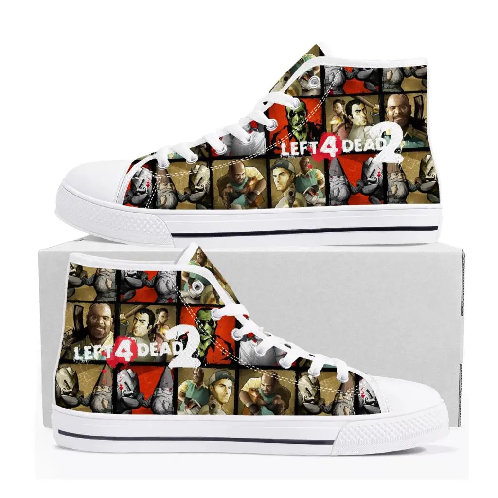 

Left 4 Dead 2 High Top Sneakers Cartoon Game Mens Womens Teenager High Quality Fashion Canvas Shoes Casual Tailor Made Sneaker