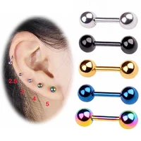 gothic nose stud ear cartilage piercing stainless steel jewelry women mens tongue stud earring body jewelry piercing 2021