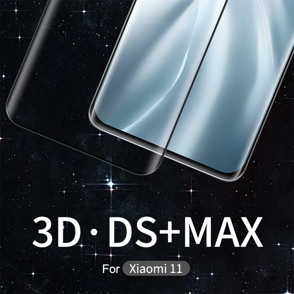 

NILLKIN защита для экрана для Xiaomi Mi 11 полное покрытие полная клейкая 3D DS MAX закаленное стекло изогнутые 9D закругленные края