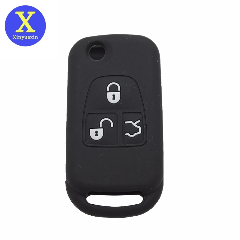 

Xinyuexin Silicone Car Key Cover FOB Case for Mercedes Benz ML C CL Flip 3Button Remote Key Holder Bag Protection Car Accessory