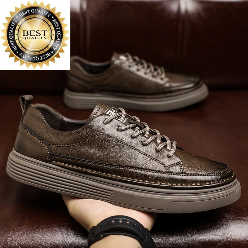 

lace Men Leather Casual Shoes up Fashion Flat outdoor Sneakers Low Top New zapatillas hombre men sneakers