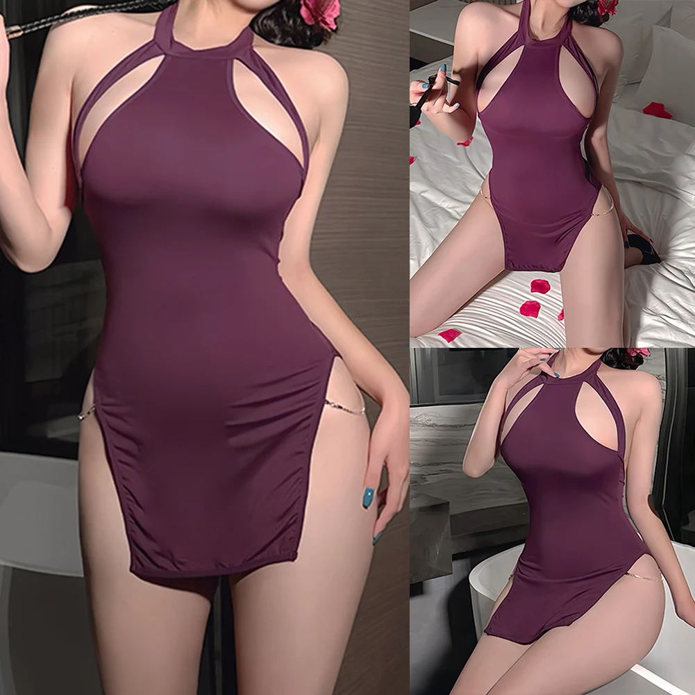 Сексуальная ночная рубашка с открытой спиной всесезонная новинка для домашнего