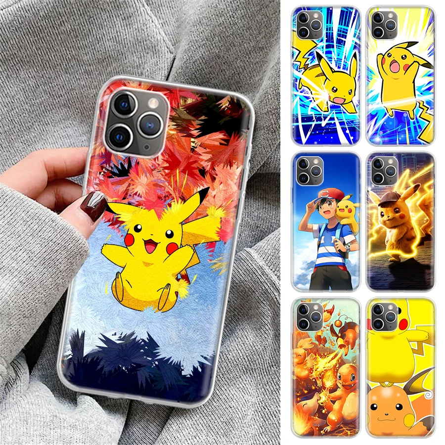 

Pokemons Pikachu Phone Case For Apple iPhone 11 13 12 Pro XS Max XR X 7 8 6 6S Plus Mini 5 5S SE Soft Back Shell Cover Coque