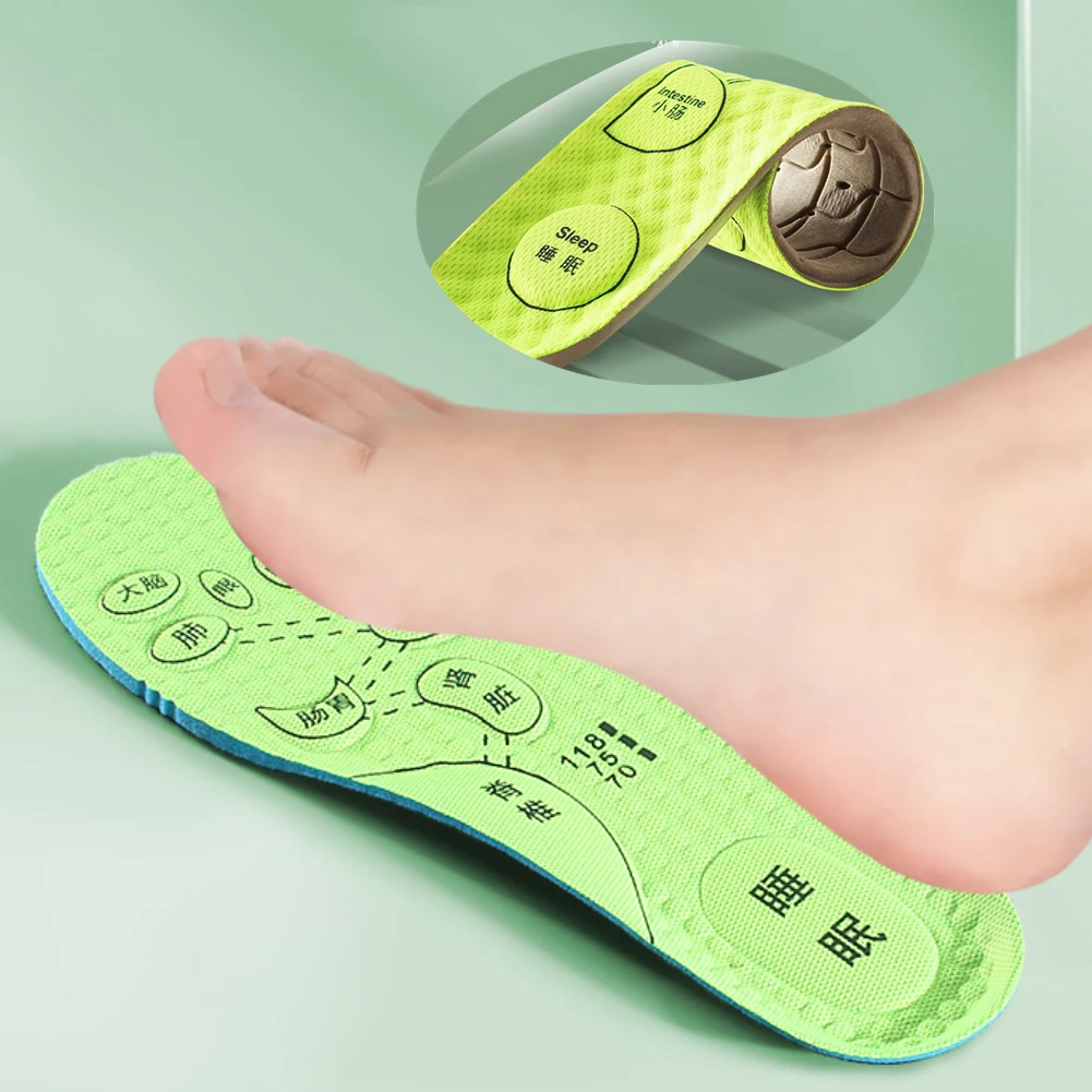 

Acupressure On Foot Insole Men Women Soft Breathable Sport Cushioning Inserts Sweat-Absorbing Deodorant Insoles Boost Shoe Pads