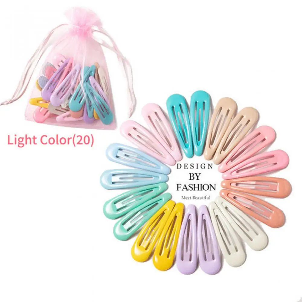 

10/20 Light Color Girls Kawaii Colorful Waterdrop Shape Hairpins Sweet Hair Clips Barrettes Slid Clip Fashion Hair Accessories