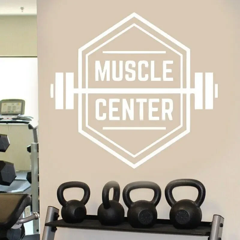 Мышечный центр знак тренажерного зала тренировки бодибилдинг гири настенная