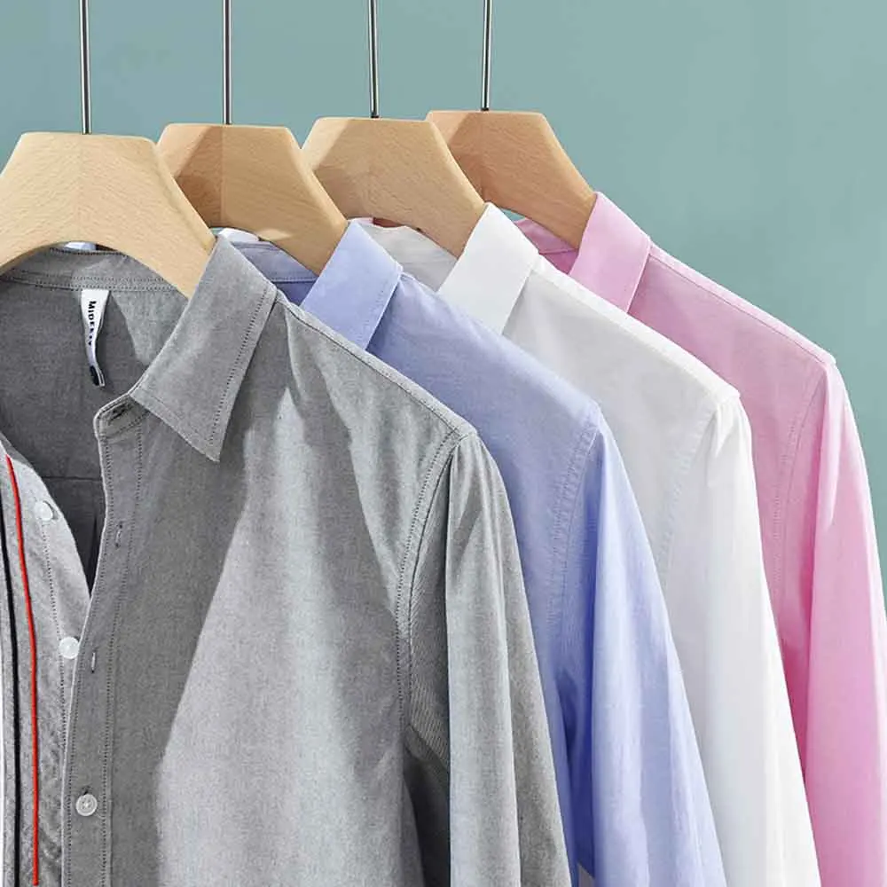 Plus Size 3XL-M Long Sleeve Striped Shirts Men Clothing Simple Slim Fit Business Casual Office Blouse Homme Hot Sale Cotton