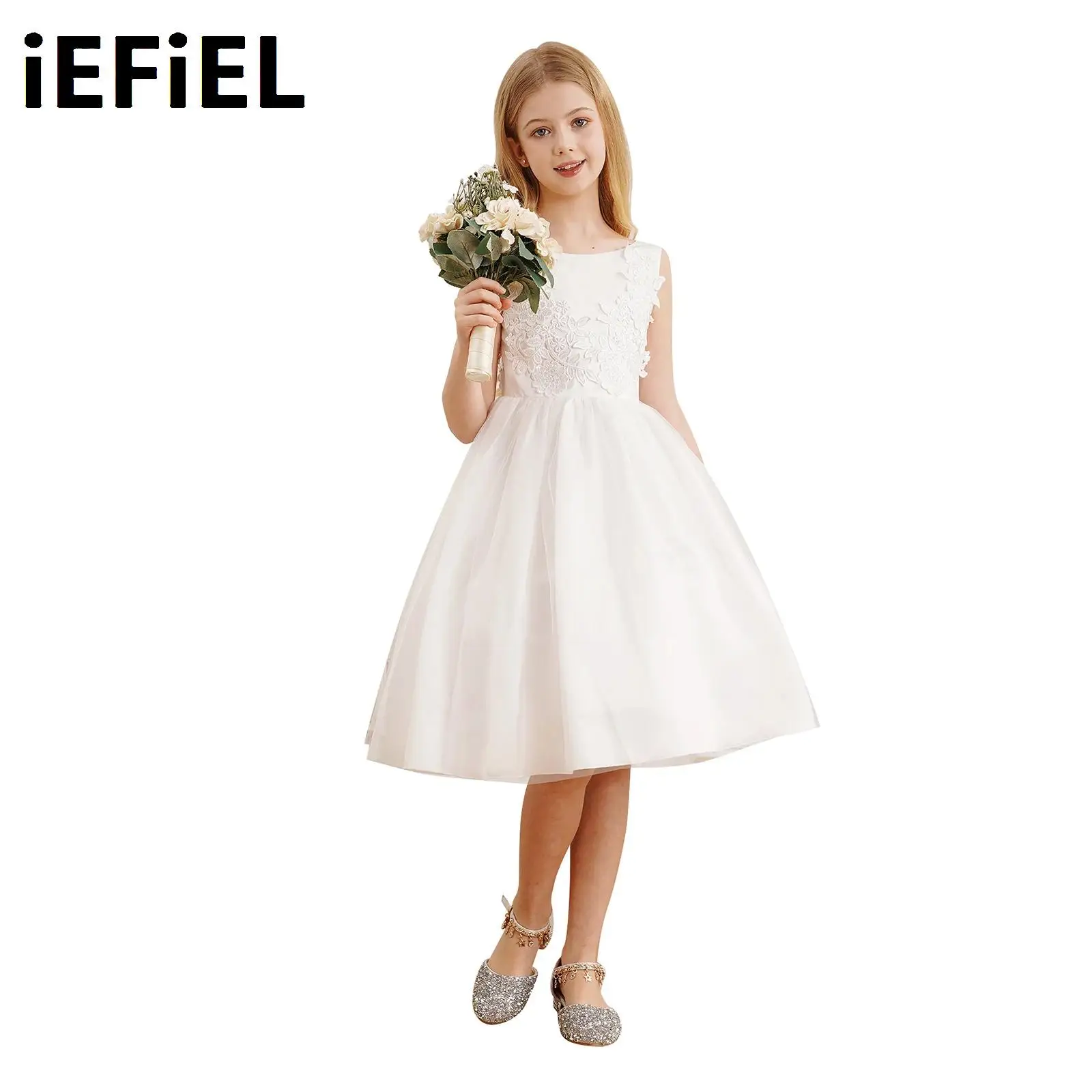 Женское кружевное платье с вышивкой без рукавов открытой спиной и круглым