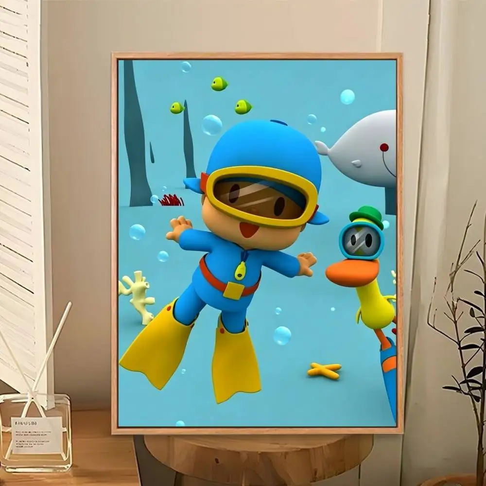 Фото Постер с мультяшным персонажем P-Pocoyo, идеальная космическая наклейка, самоклеящаяся, для офиса, домашнего кинотеатра, настенный декор, оригинальный подарок №3