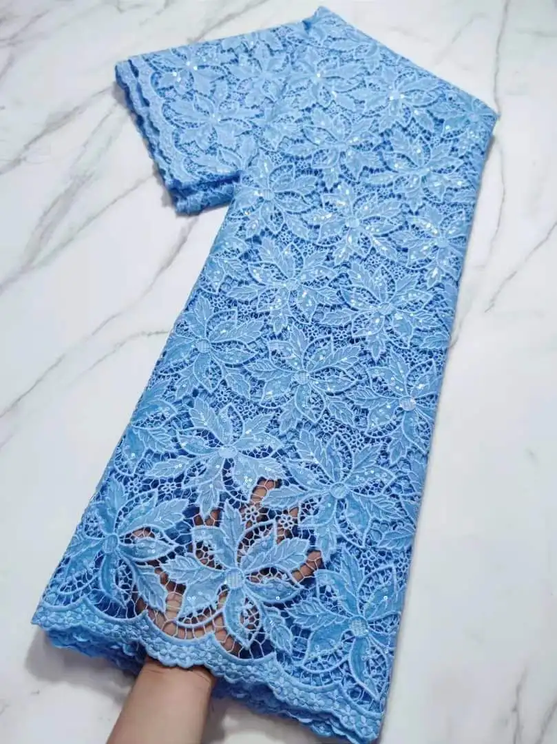 Африканская хлопчатобумажная кружевная ткань модная нигерийская швейцарская 2022