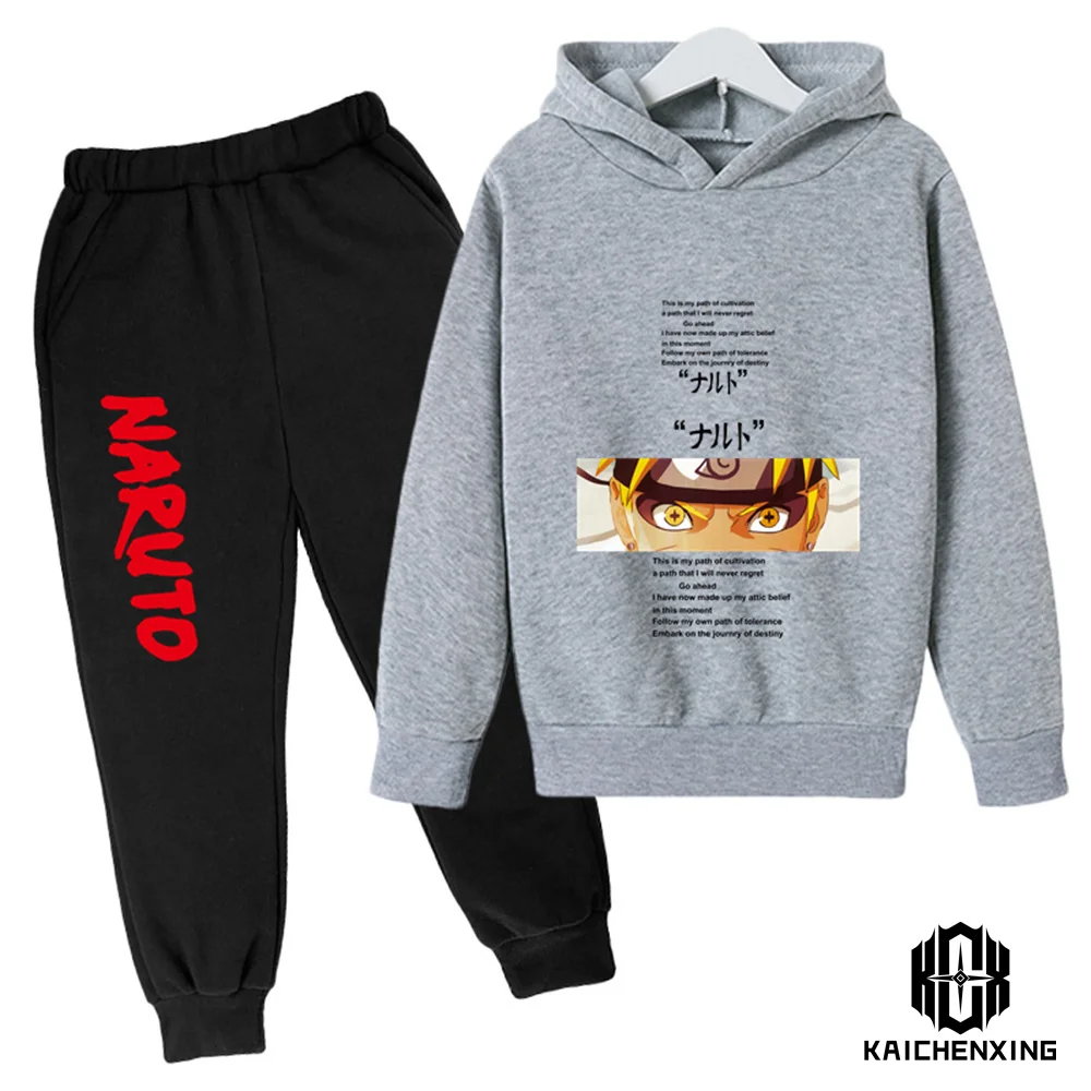 

Naruto Boys Girls Clothing Children Casual Sweatshirt Suit Boys Tracksuit Kids Brand Sport Suit Hoodies Tops +Pants 2pcs Set