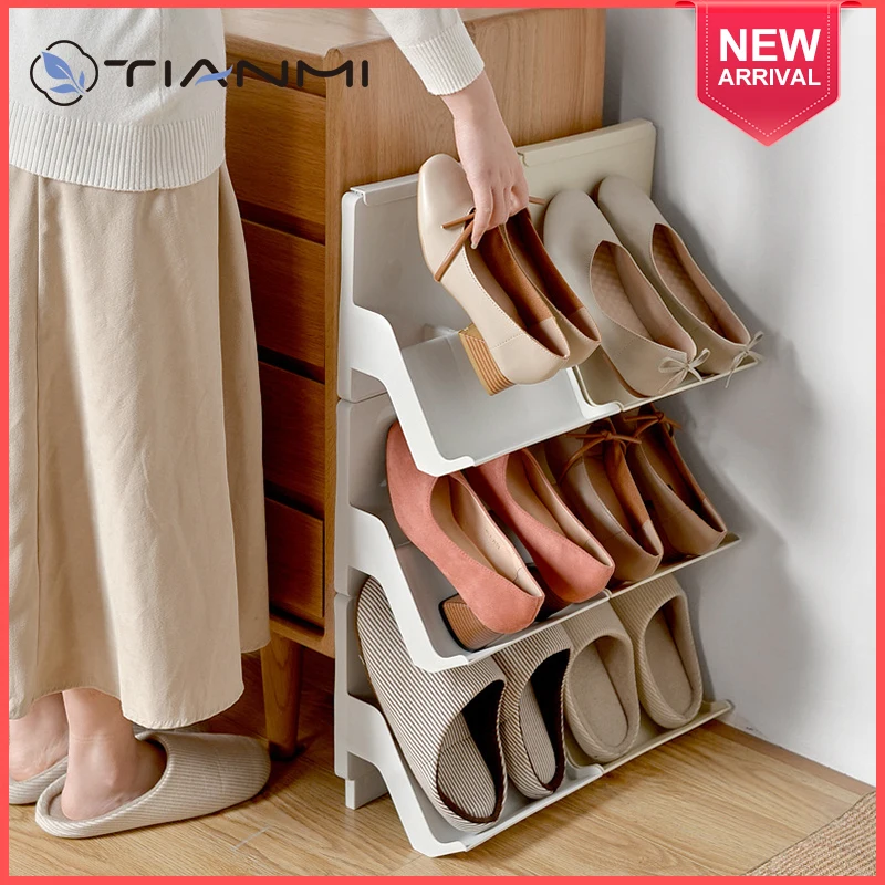 

TIANMI Multi-layer Storage Shoe Rack Dormitory Entrance Hall Fashion Creative Cloth Shoe Cabinet Living Room Furniture