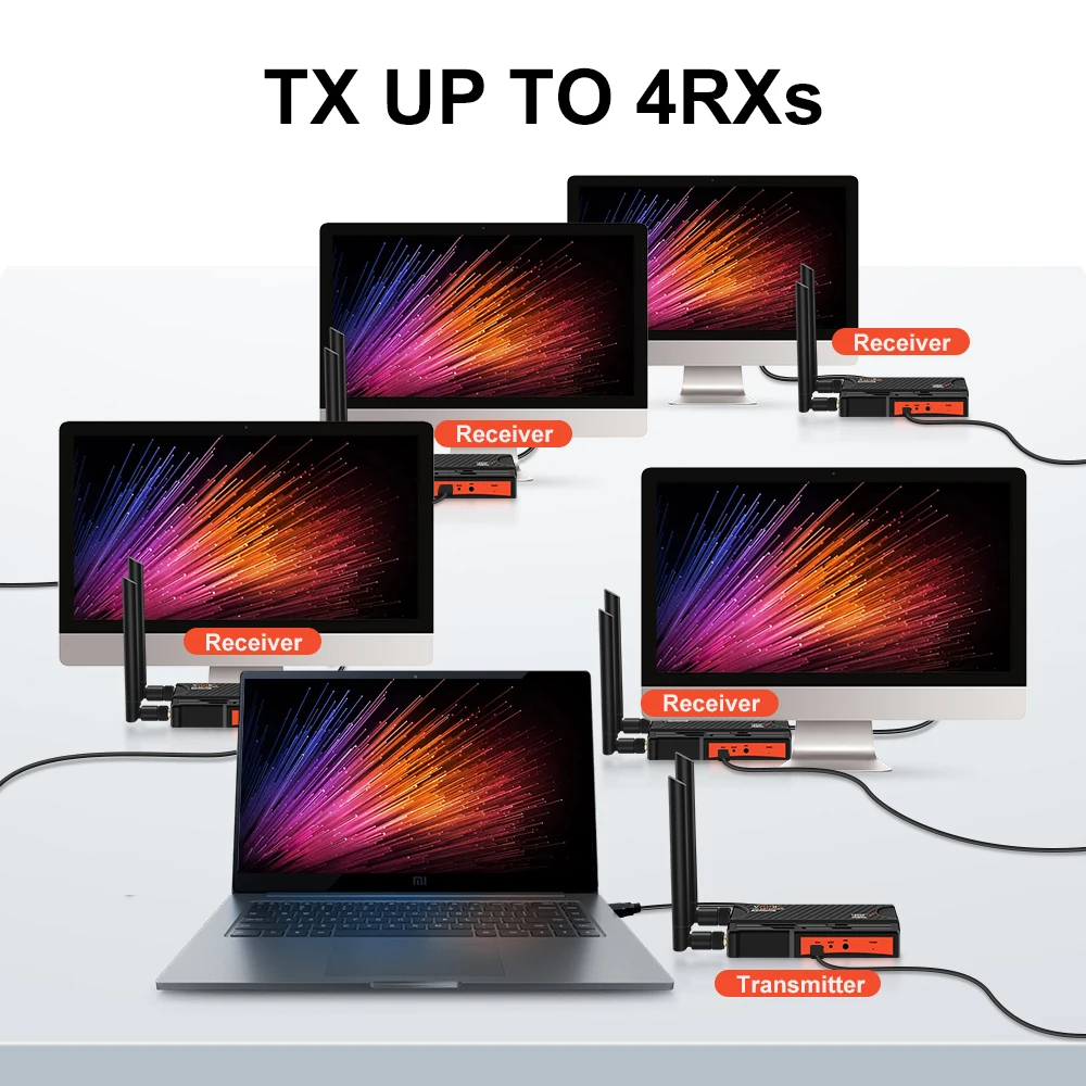 Фото VNNBBS беспроводной трансмиттер для видео приемник 200m 1080P HDMI удлинитель Loop-Out ИК пульт дистанционного управления для фотографии DSLR №2