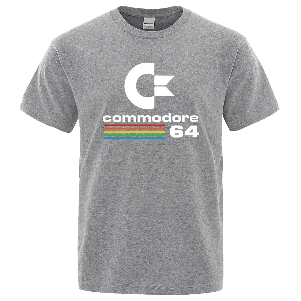 Фото Новая модель свободных мужских футболок Summer Commore 64 с принтом, футболка C64 SID Amiga в ретро-стиле, стильный дизайн, уличная футболка с коротким рукавом из хлопка. №1