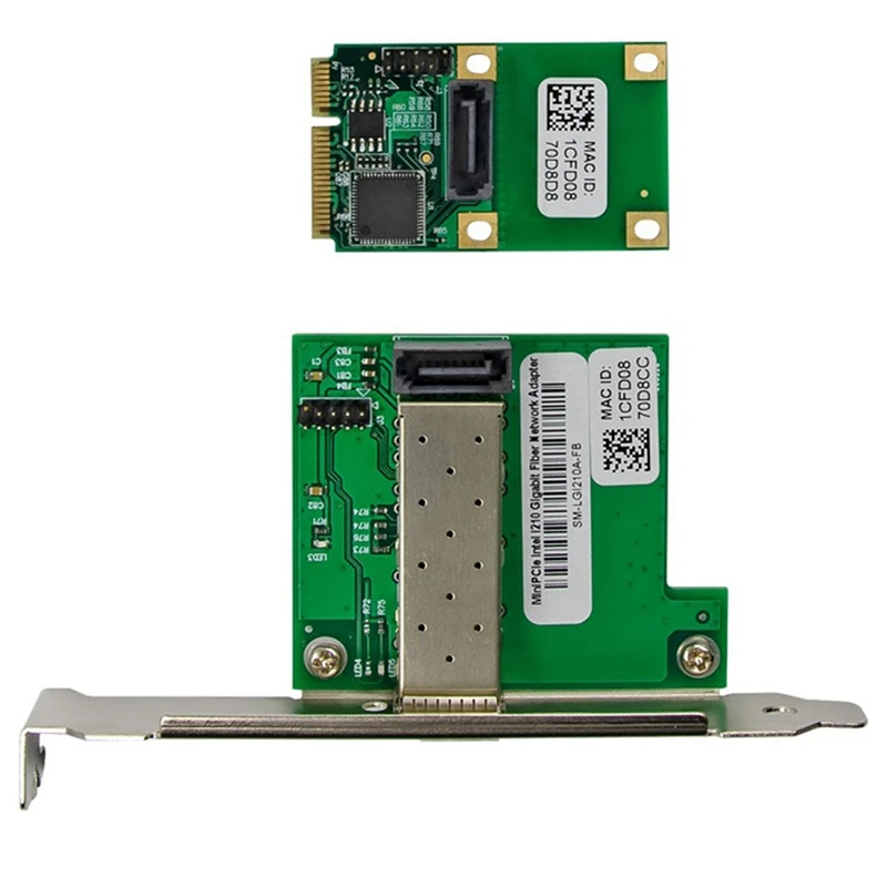 WGI210AS Мини PCIE Сетевая карта Гигабитная однопортовая серверная сетевая SFP I210-F1