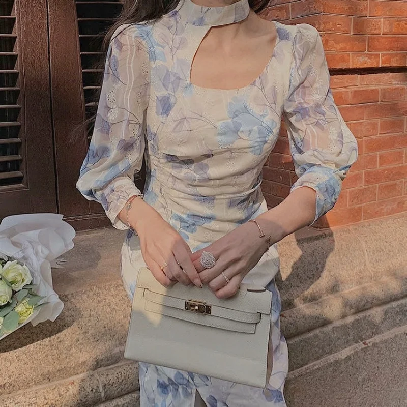 

Elegant Summer Strap Dresses Women Vintage Floral Lace Sleeveless Sweet Dresses Female Y2k Casual Party Beach Split Dress 2021