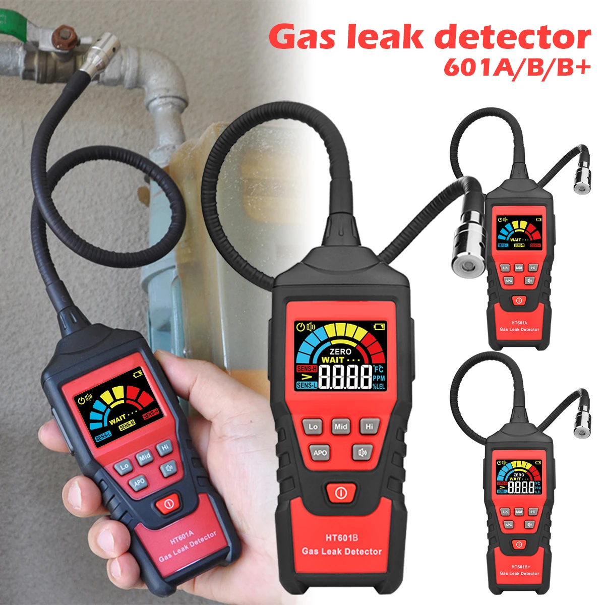 

HABOTEST Propane CO Hexane Methane Gas Leak Detector Combustible Flammable Natural Gas PPM Meter Analyzer 9999 PPM 20% LEL