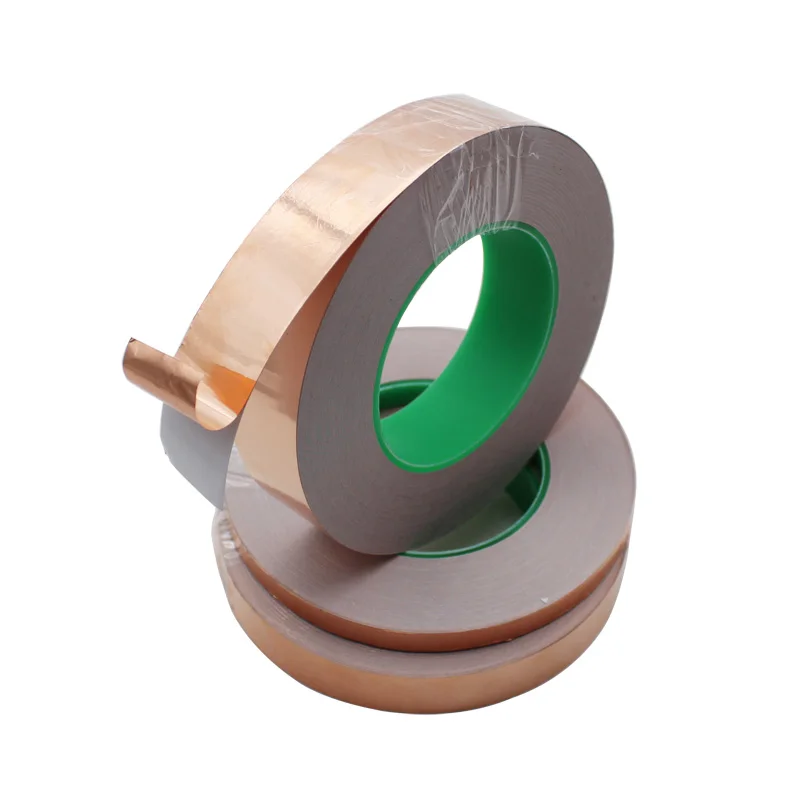 

50m Copper Foil Conductive Tape Screening Standard Adhesive EMI Shielding For Guitar Slug And Snail Barrier 3mm To 50mm Wide