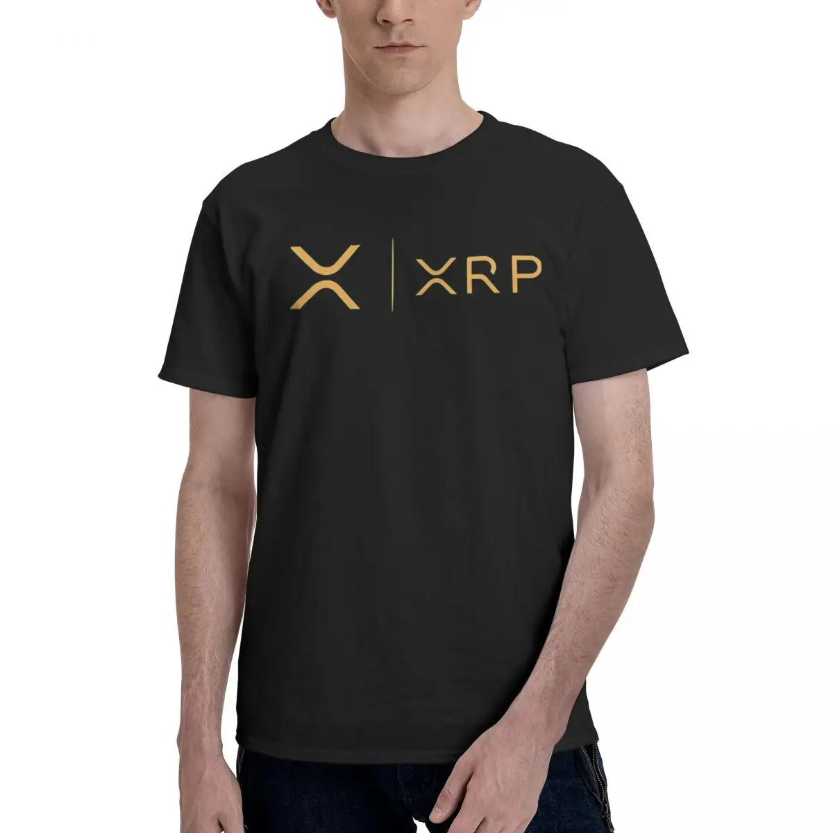 Криптовалюта Crypto Miner XRP RIPPLE НОВАЯ ЗОЛОТАЯ СТОРОНА 1 100% Хлопок Повседневная дышащая
