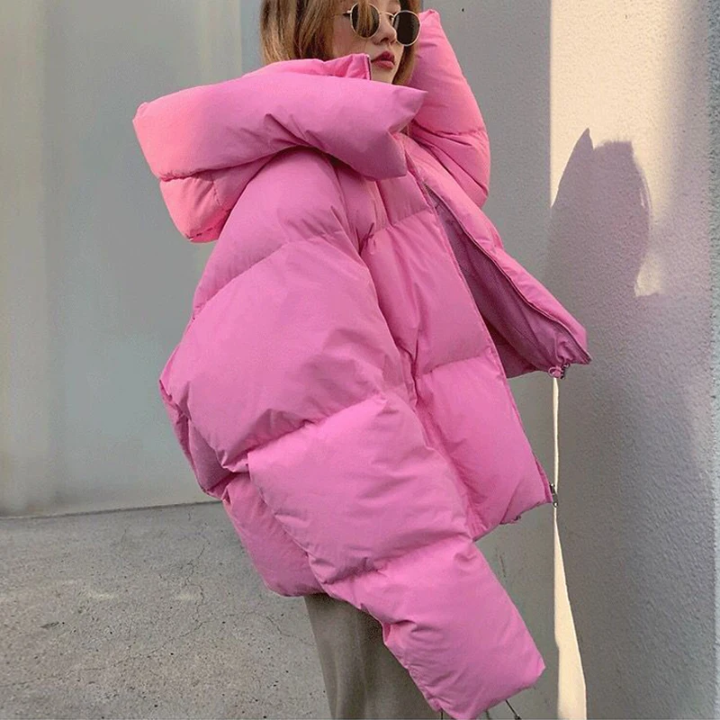 2021 new winter jacket women's jacket women's warm fashion candy color jacket long thick parka coat Korean loose hooded jacket