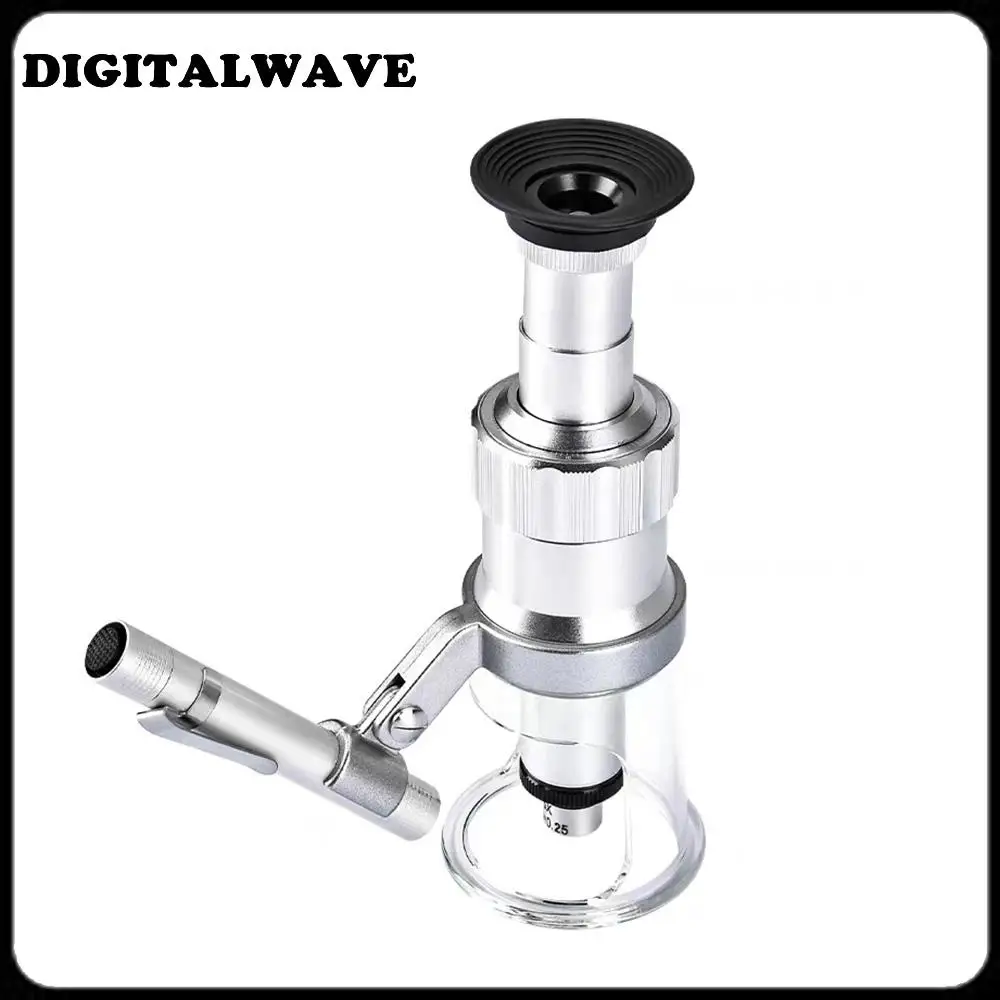 

100K градуированное увеличительное стекло, 100x зеркало, линейный микроскоп, лампа, Зеркало высокой ступни, измерение зеркала 100x