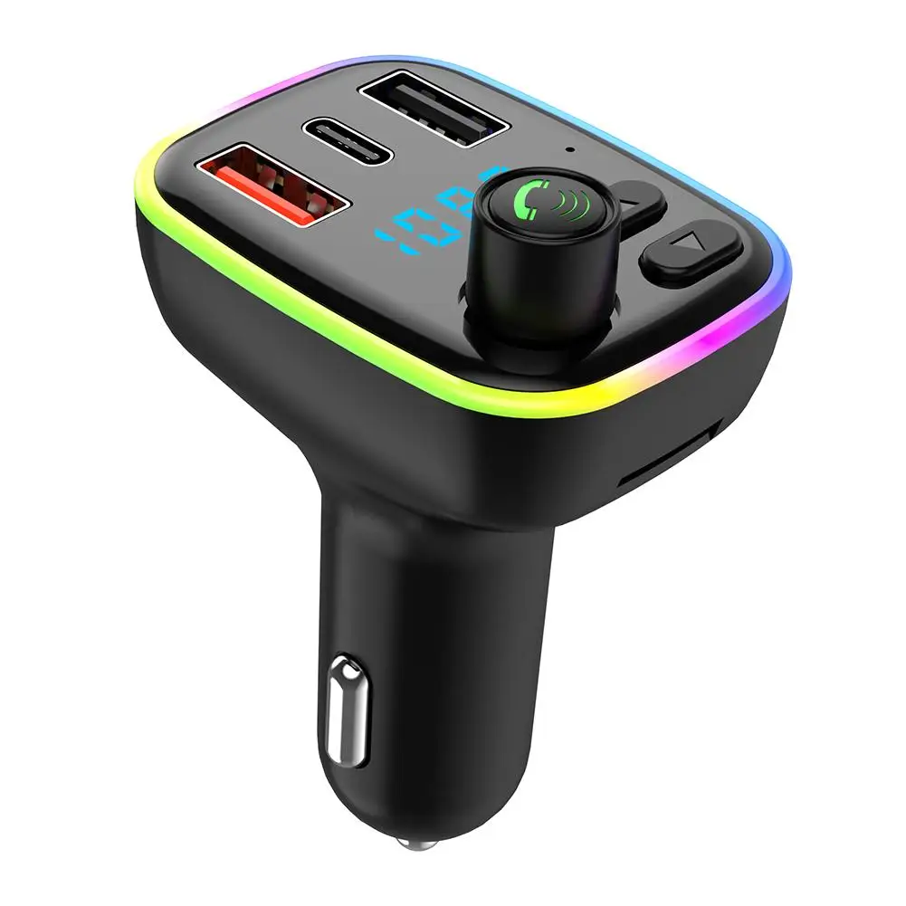 

Fm Transmitter Bluetooth-compatible 5.0 Hands Free Car Kit Noise Reduction Audio Mp3 Player