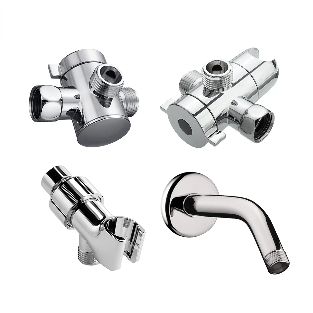 

Ji 3 Way T-adapter Shower Head Diverter Valve Bathroom Shower Arm US Type Shower Support Connector more choice