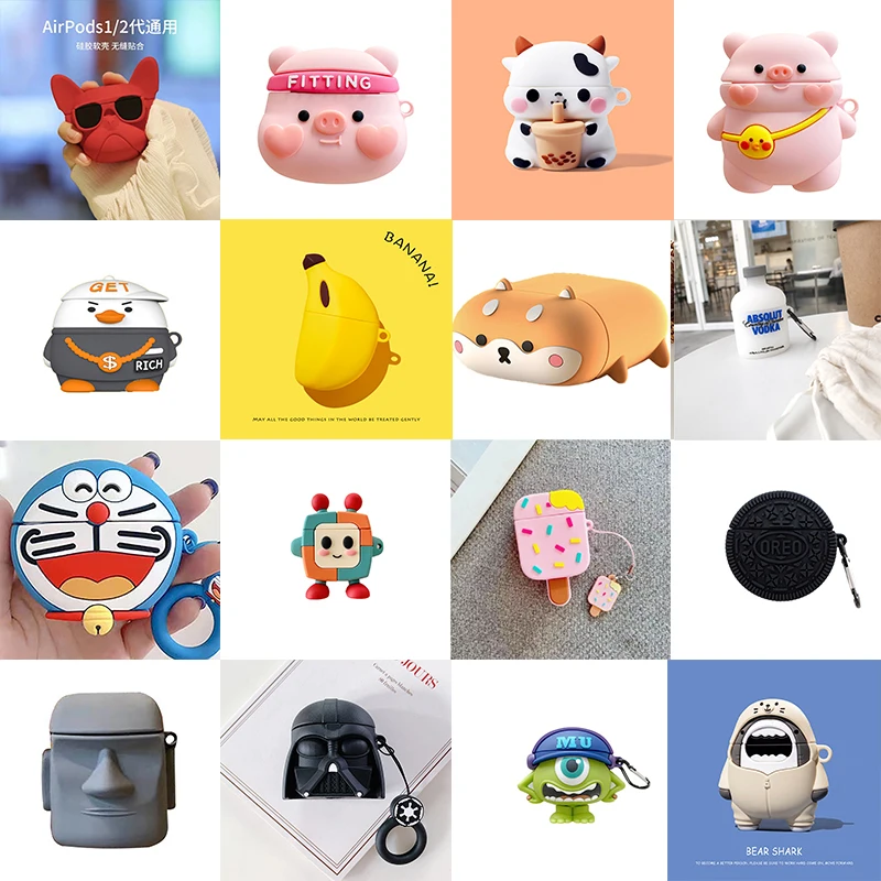 

Cute Cartoon Animal Airpods 3 Pro 1 2 Case Airpods Pro 3 1 2 Cover For Apple Airpods For Headphone Cover Bags Accessories