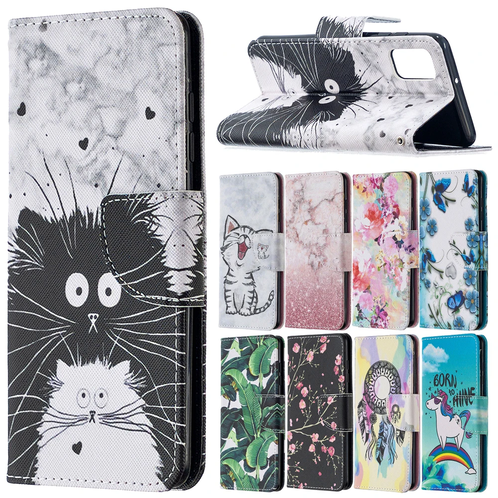 Flip Case for Funda Xiaomi Redmi Note 10S 9S 11 S 10 9 8 7 6 Pro Cases Cute Cat Flower Leather Wallet Phone Cover Capinha Women