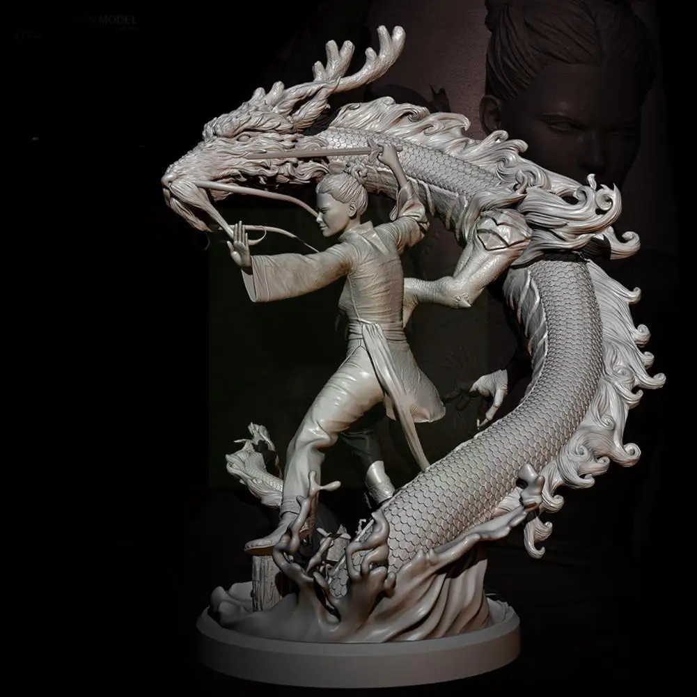 

75mm 1/24 Resin Model Kits Figure Dragon Soldier Model -2831 Self-assembled Diy F1h3