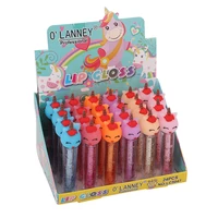 wholesale 24pcs unicorn lip gloss color change students natural moisturizing lip gloss kids girls lip oil kawaii lips care bulk