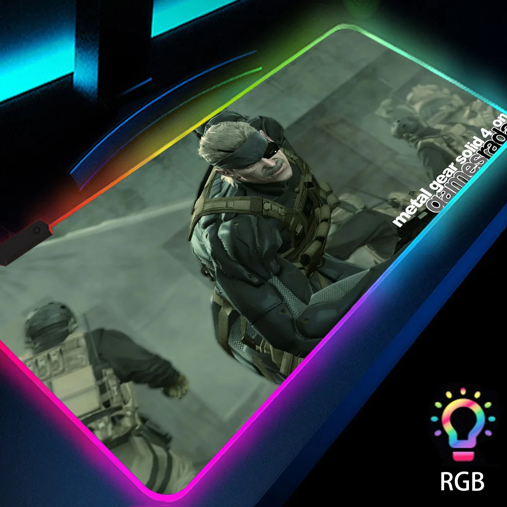 

Metal Gear Solid Gun Star Wars Cosplay Anime Desk Mat RGB Computer Accessories Mousepad Gamer LED 900x400 office protector