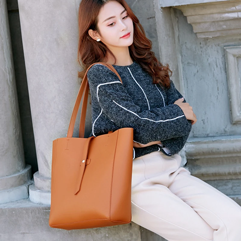 

Большая сумка на плечо для женщин, модная большая сумочка из искусственной кожи, вместительные женские мессенджеры