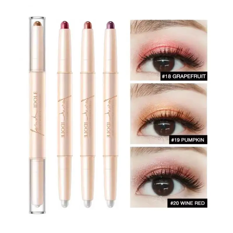 

Double Head Eyeshadow Stick Waterproof Cosmetic Eye Shadow Pen Highlighter Cream Pencil Lying Silkworm Eye Shadow For Women