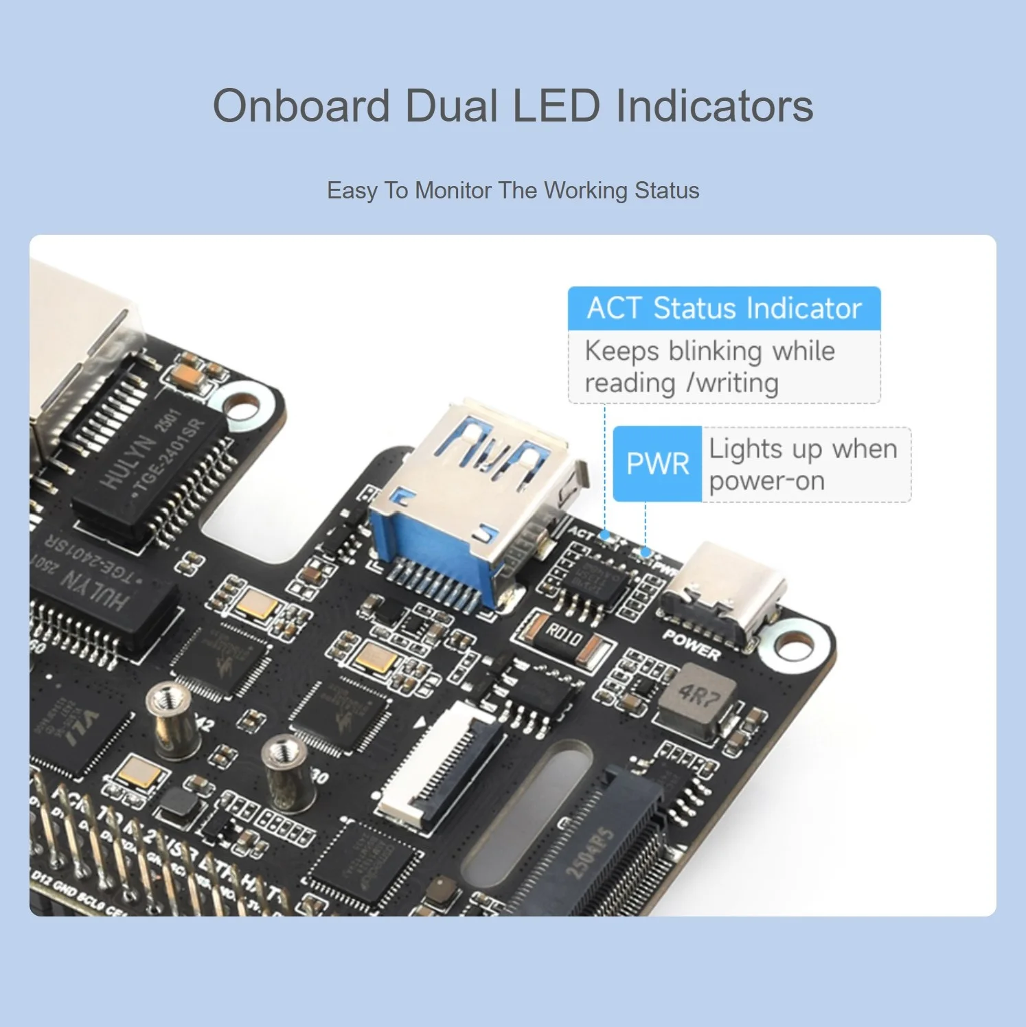 Фото Адаптер PCIe в USB 3.2 Gen1 / 2.5G ETH / M.2 NVMe для Raspberry Pi 5, поддерживающий протокол NVMe и твердотельный накопитель M.2. №5