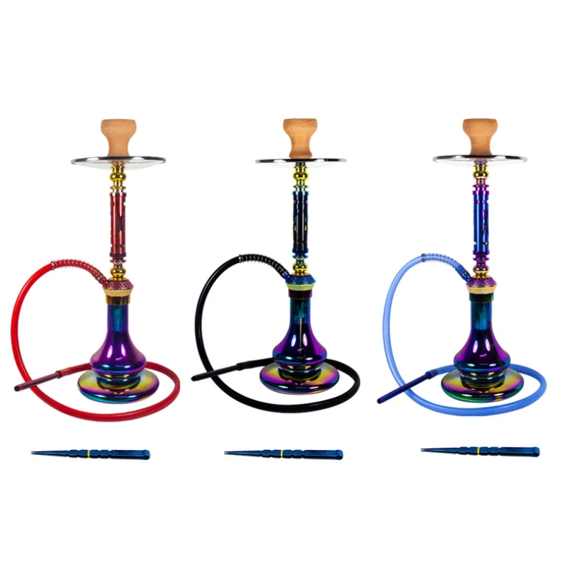 

High-End Colorful Arabian Full Set of Shisha, Single Pipe, Medium Hookah, Narguile Complete Smoking Steamers, One Tube